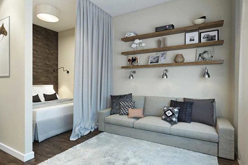 Yhden huoneen huoneisto, jonka neliömetriä on 30 m2. - Niche