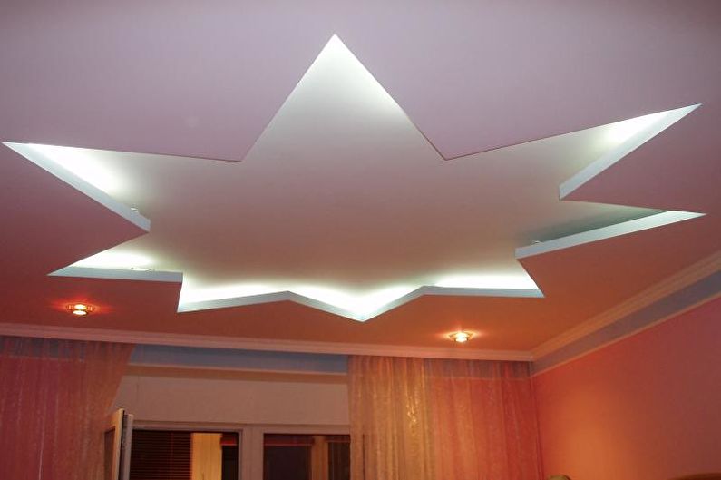 Plasterboard ceiling in the nursery - Two-level ceiling