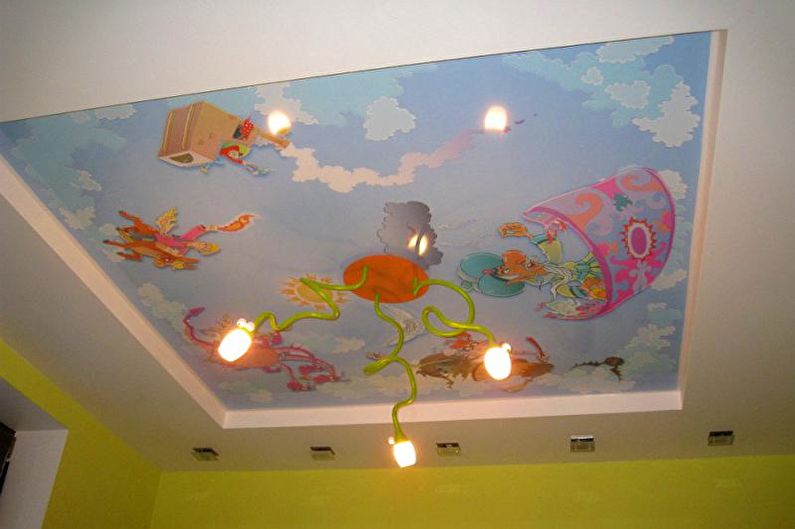 Plasterboard ceilings in the nursery - Lighting and lighting