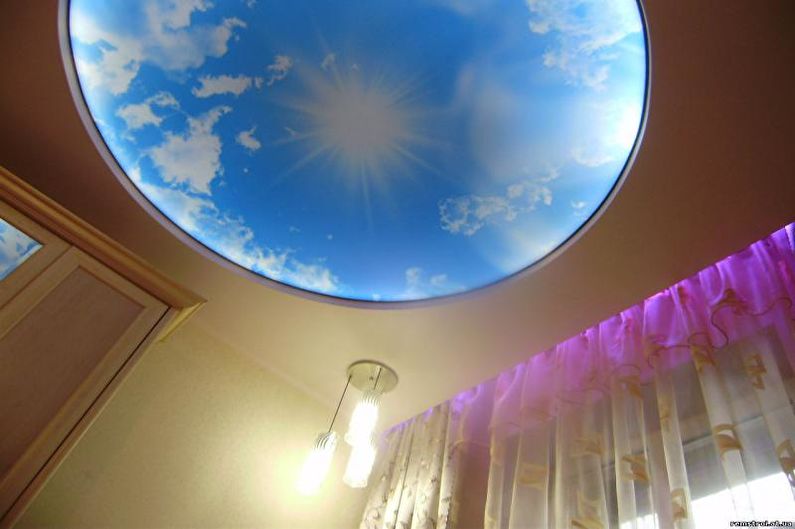 Drywall ceiling design in the nursery - photo