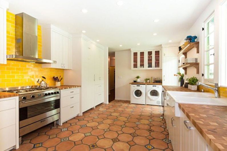 Tiles for the kitchen on the floor - Pressed tiles