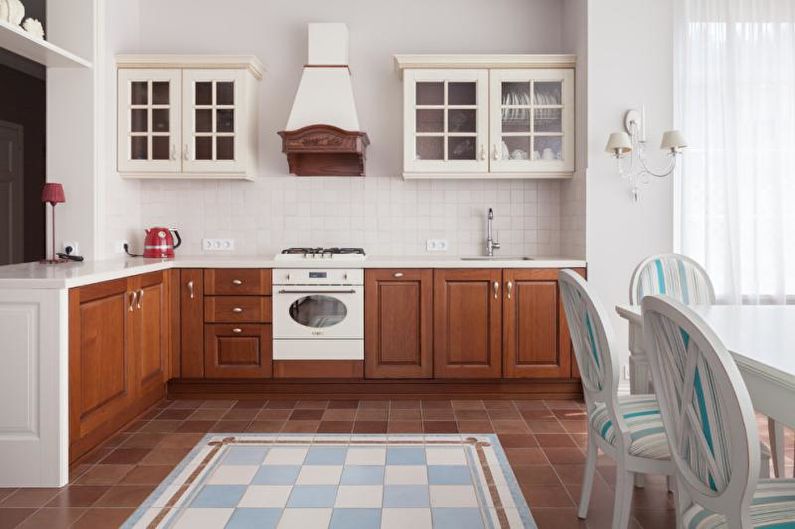 Tiles for the kitchen on the floor - photo