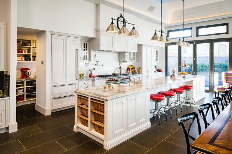 Tiles for the kitchen on the floor - photo