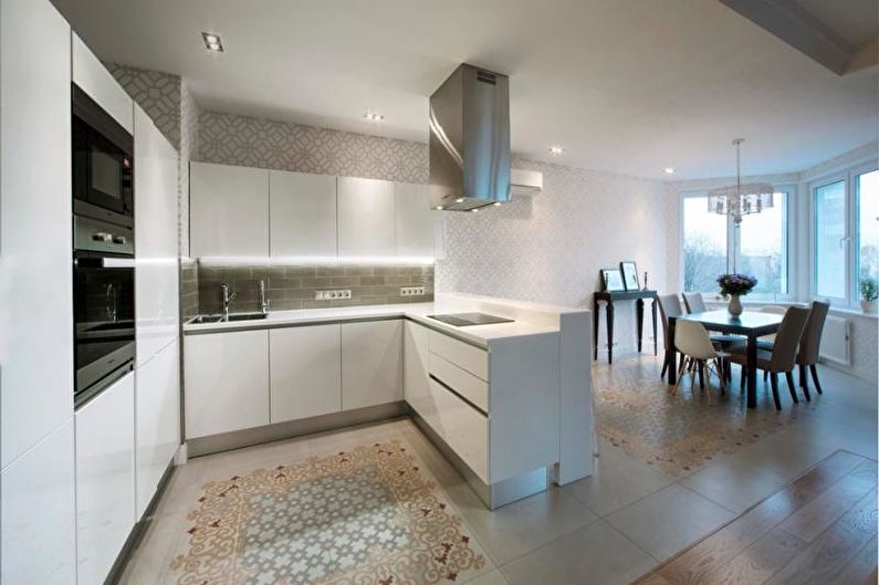 Tiles for the kitchen on the floor - photo