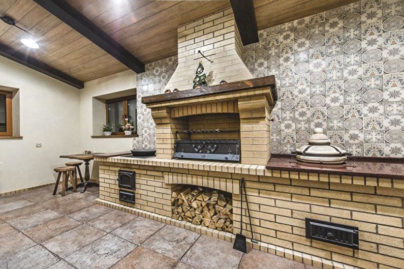Tiles for the kitchen on the floor - photo