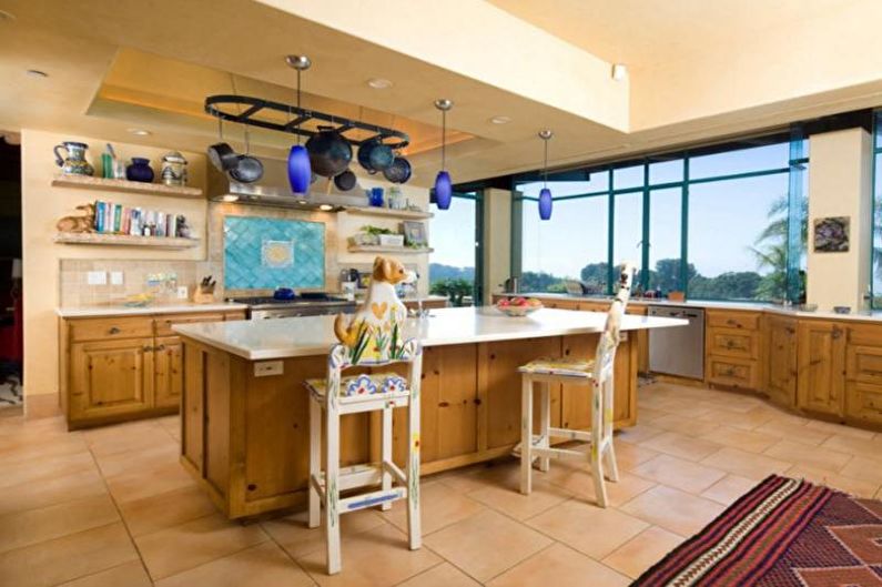 Tiles for the kitchen on the floor - photo