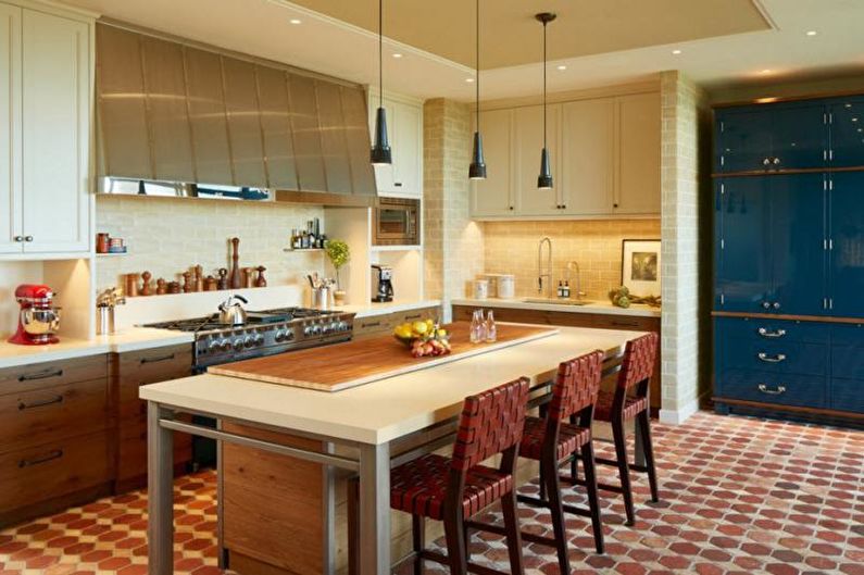 Tiles for the kitchen on the floor - photo