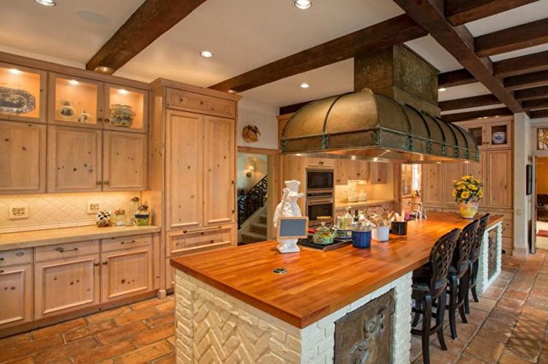Tiles for the kitchen on the floor - photo