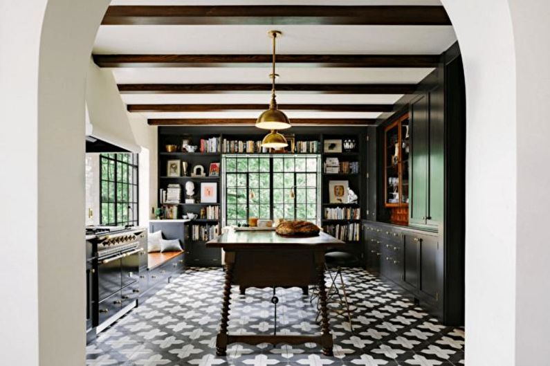 Tiles for the kitchen on the floor - photo