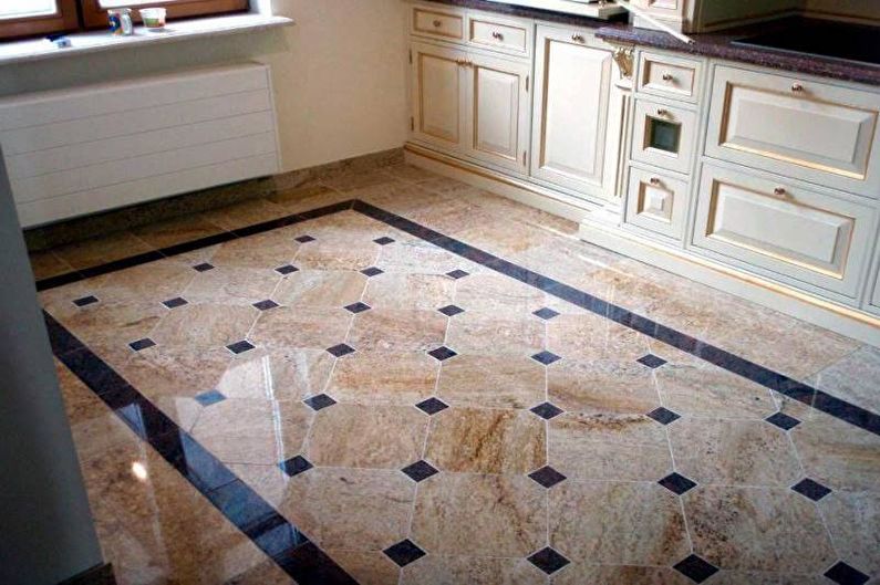 Tiles for the kitchen on the floor - photo