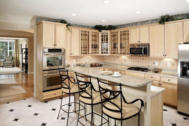 Tiles for the kitchen on the floor - photo