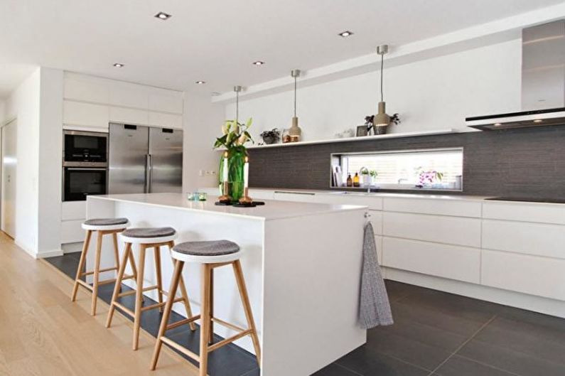 Tiles for the kitchen on the floor - photo