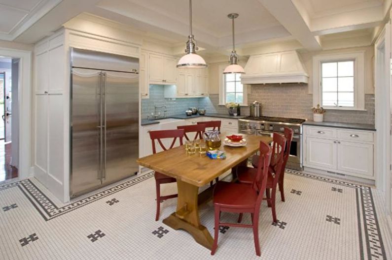 Tiles for the kitchen on the floor - photo