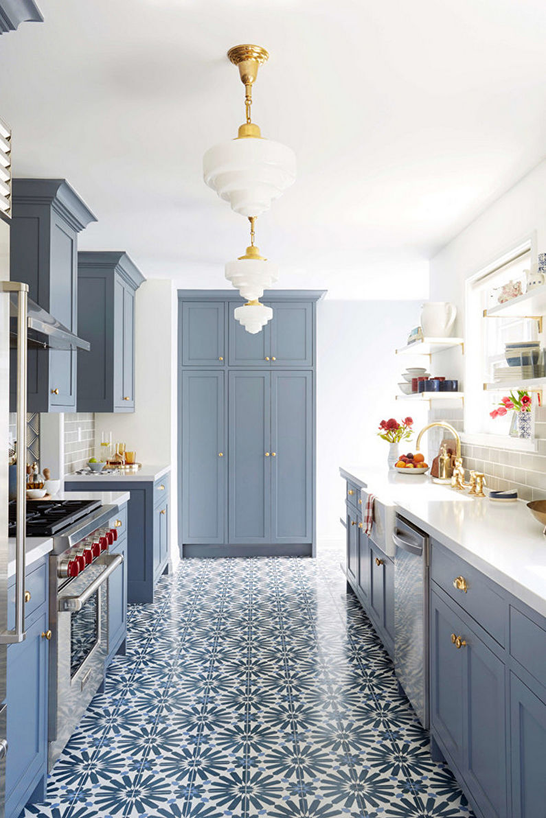 Tiles for the kitchen on the floor - photo