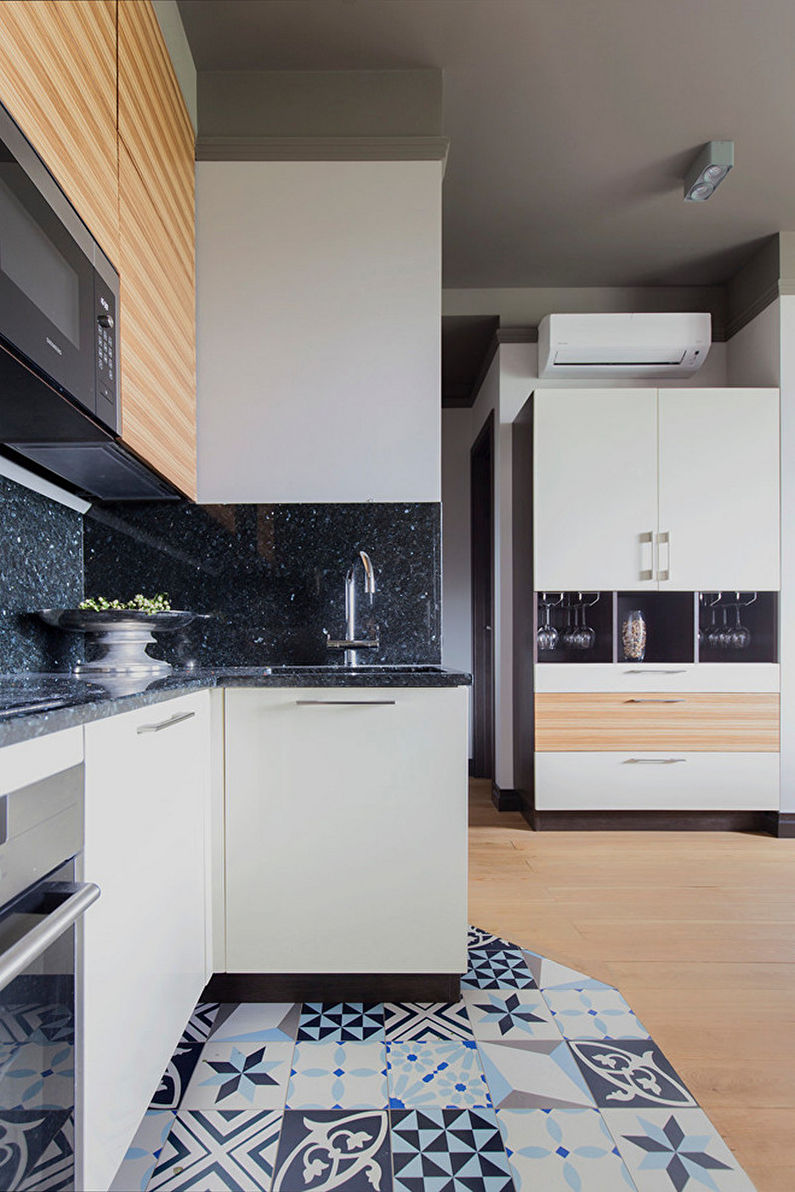 Tiles for the kitchen on the floor - photo