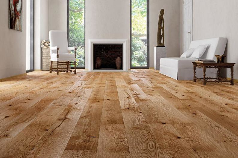 Living Room Design in a Country House - Flooring