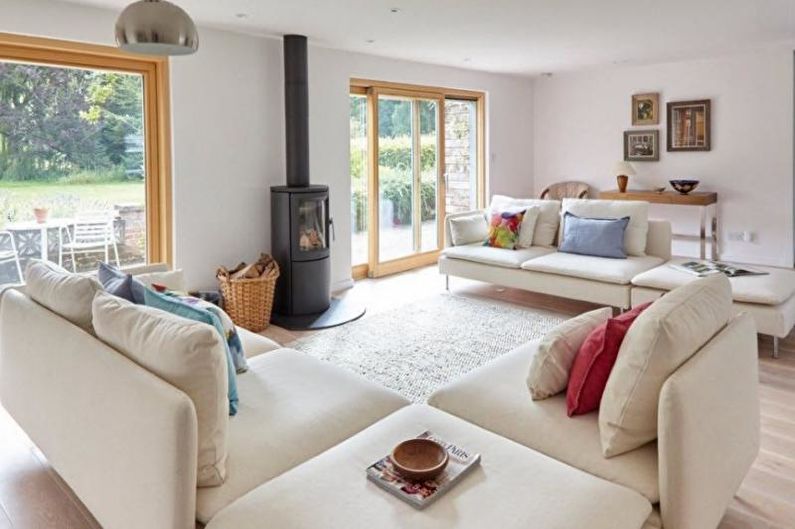 Interior design of a living room in a country house - photo