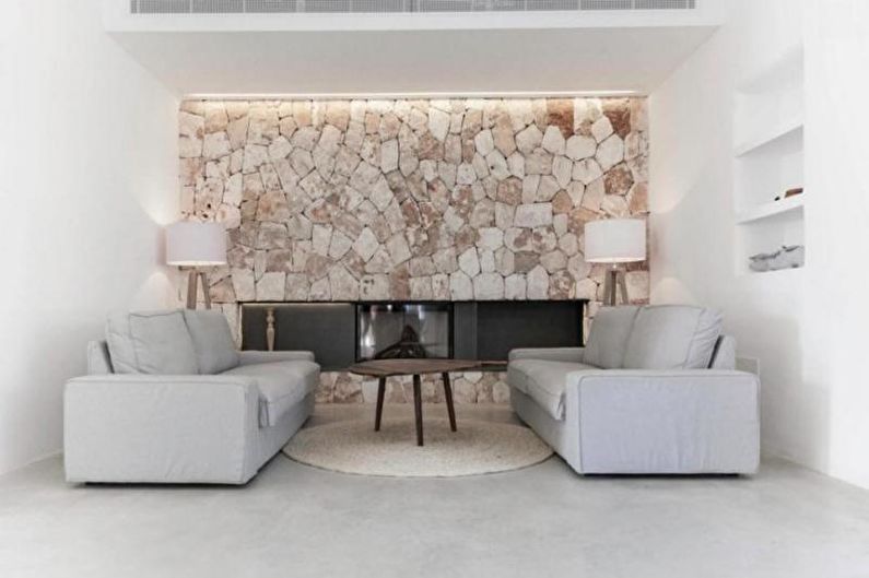 Interior design of a living room in a country house - photo