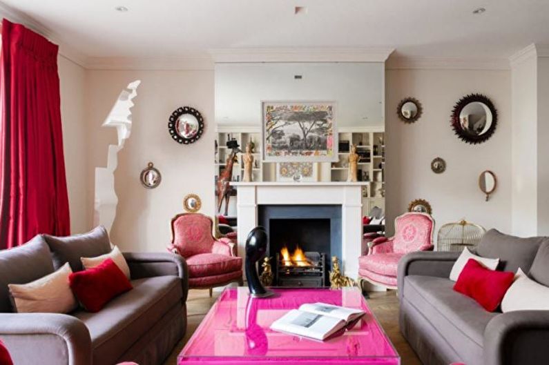 Interior design of a living room in a country house - photo