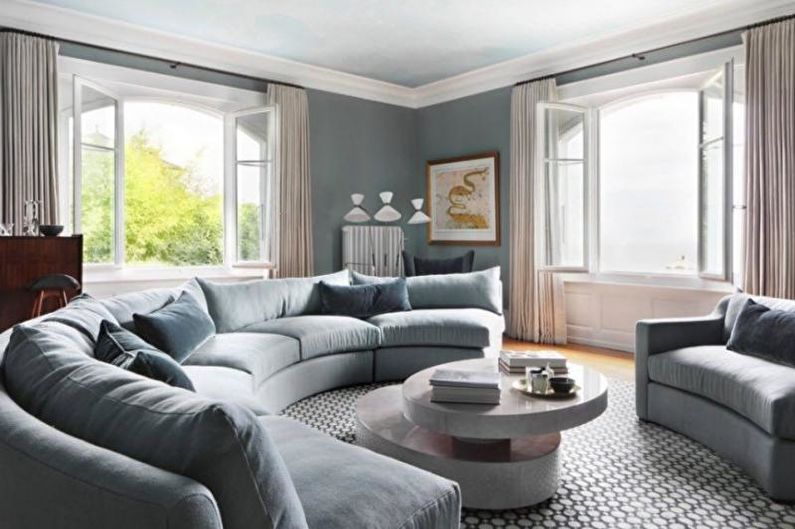 Interior design of a living room in a country house - photo