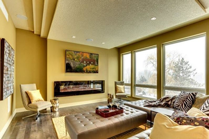 Interior design of a living room in a country house - photo