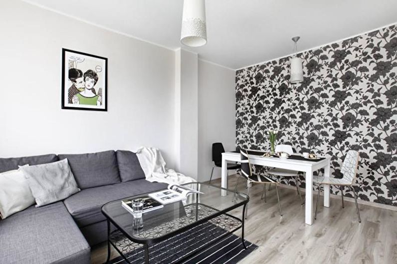 Combining wallpaper in the living room - Accent Wall