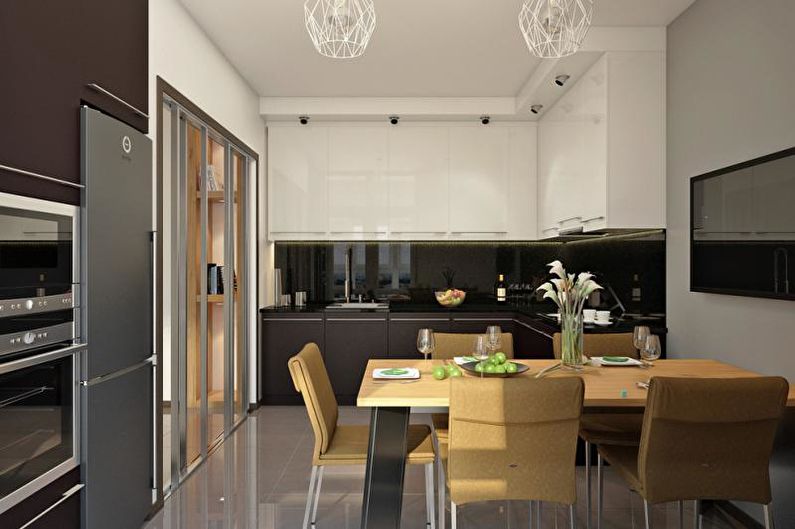 Kitchen - Three-room apartment design