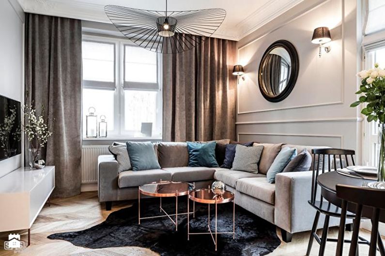 Interior design of a three-room apartment - photo