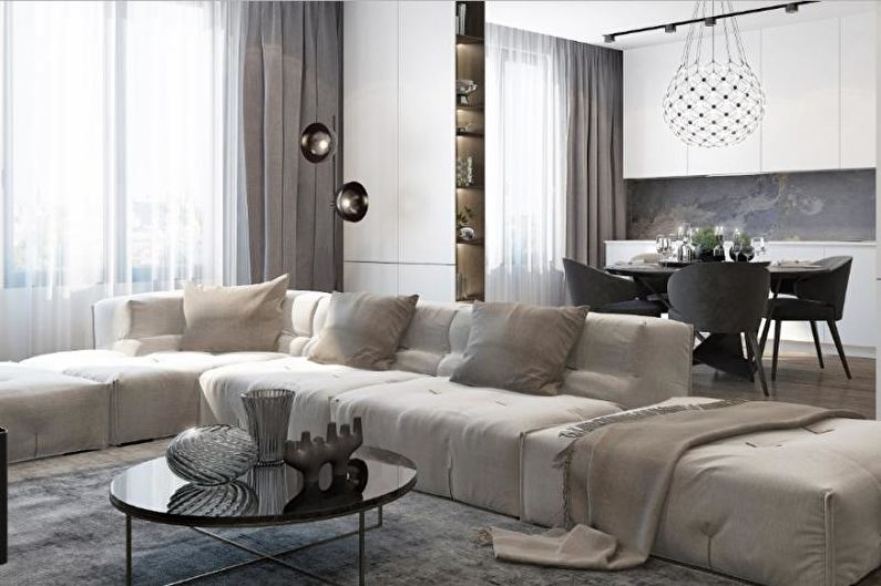 Interior design of a three-room apartment - photo