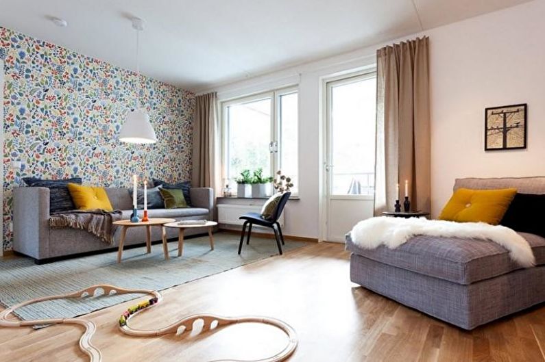 Interior design of a three-room apartment - photo