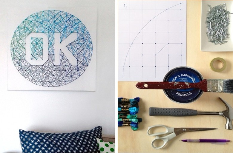 DIY paintings for the interior - String art