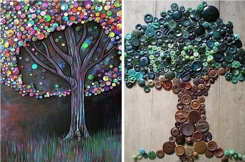 Button paintings - DIY paintings for the interior