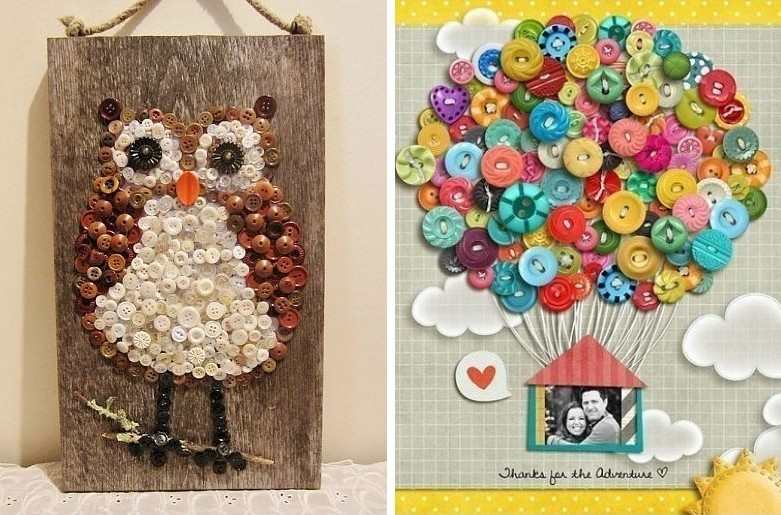 Button paintings - DIY paintings for the interior