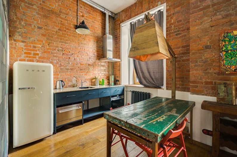 Blue loft style kitchen - Interior Design