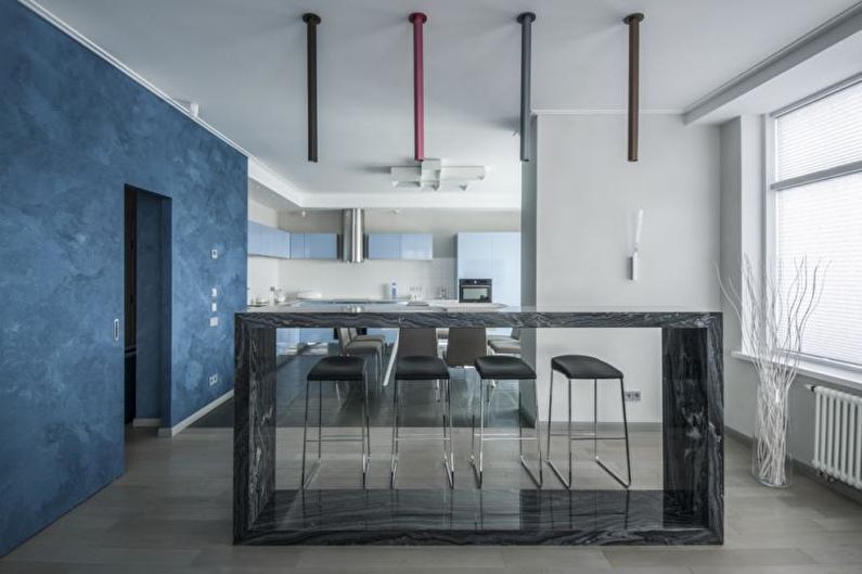 Kitchen Design in Blue - Wall Decoration