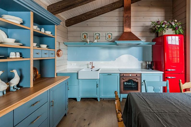 Kitchen Design in Blue - Ceiling Finish
