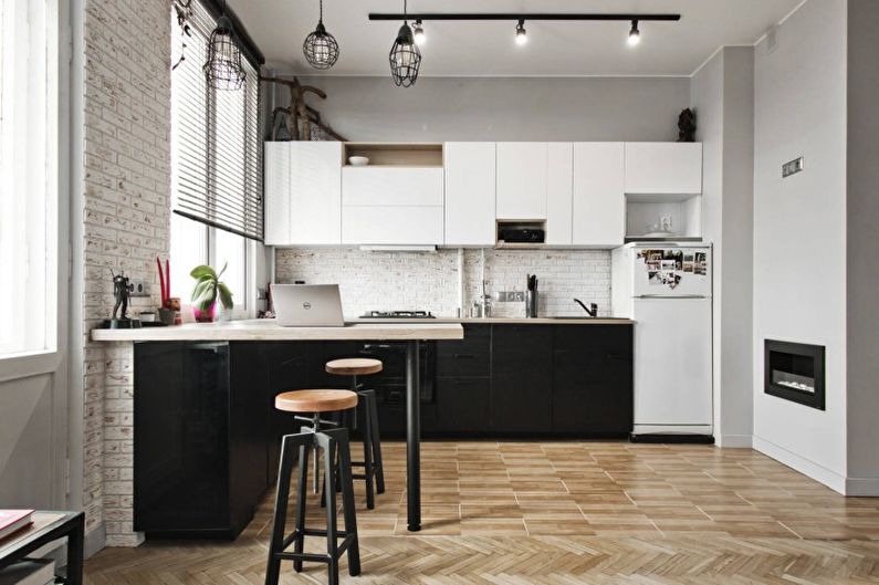 Lyst køkken i loftstil - Interiørdesign