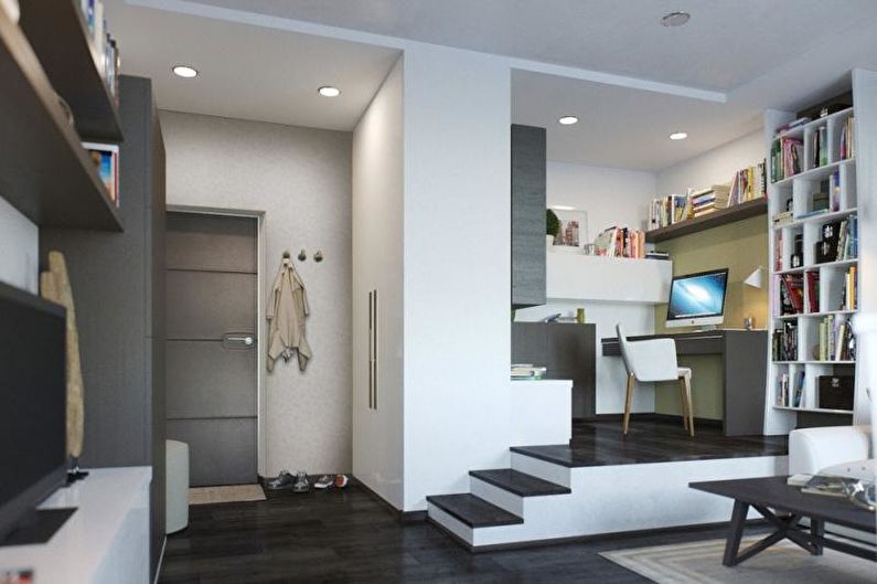 Hallway - Disenyo ng isang isang silid na apartment 33 sq.m.