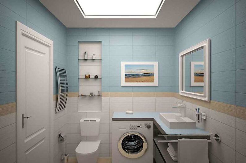 Banyo, banyo - Disenyo ng isang silid na apartment 33 sq.m.