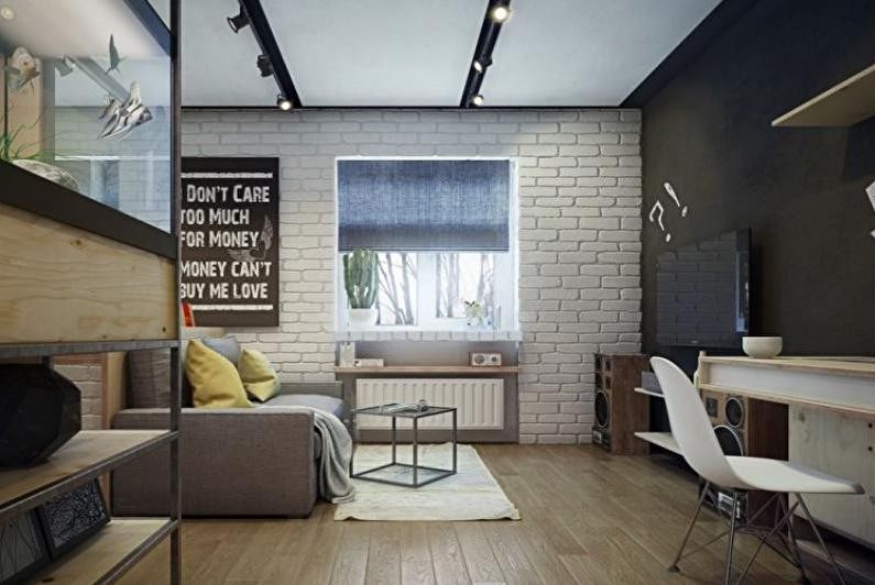 Ang disenyo ng panloob ng isang isang silid na apartment 33 m2 - larawan