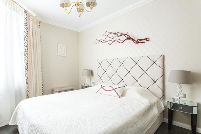 Camera da letto bianca in stile moderno - Interior Design