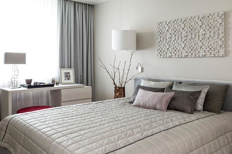 Camera da letto bianca in stile moderno - Interior Design
