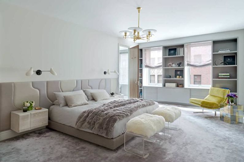 Design camera da letto bianco - Finitura a pavimento