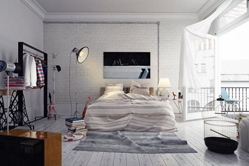 White Bedroom Design - Decorazione murale