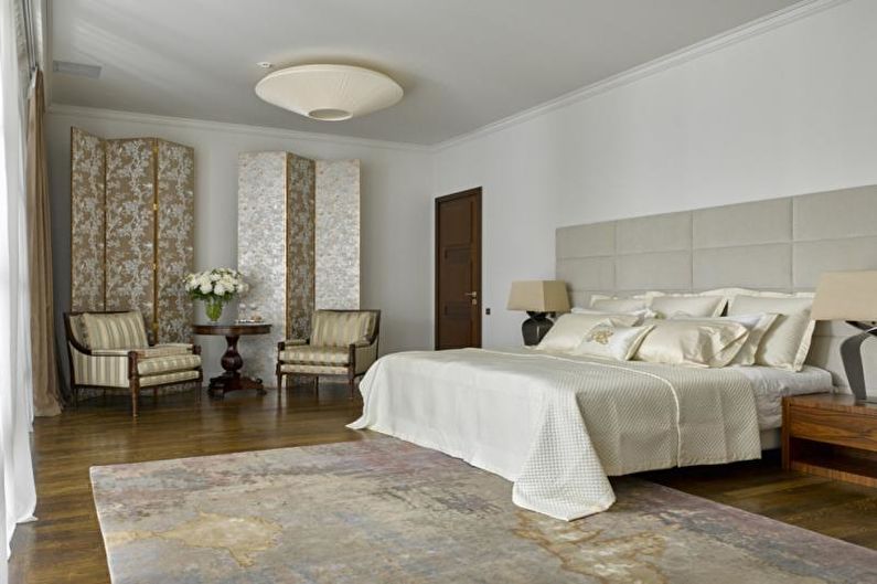 Design camera da letto bianco - Finitura a soffitto