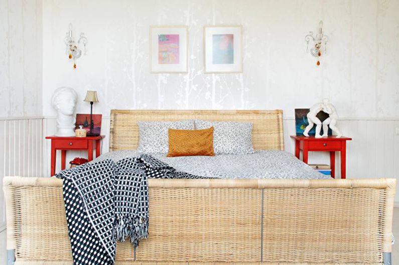 Interior design di una camera da letto bianca - foto