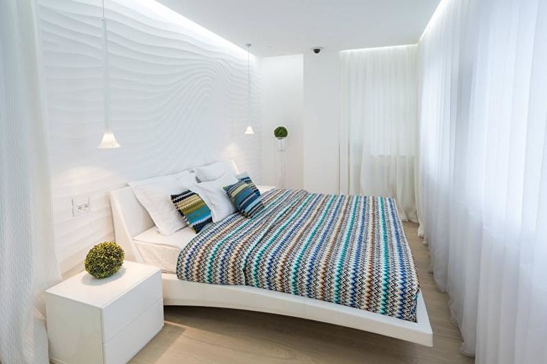 Interior design di una camera da letto bianca - foto