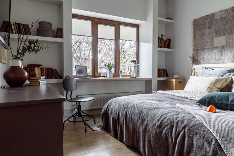 Interior design di una camera da letto bianca - foto