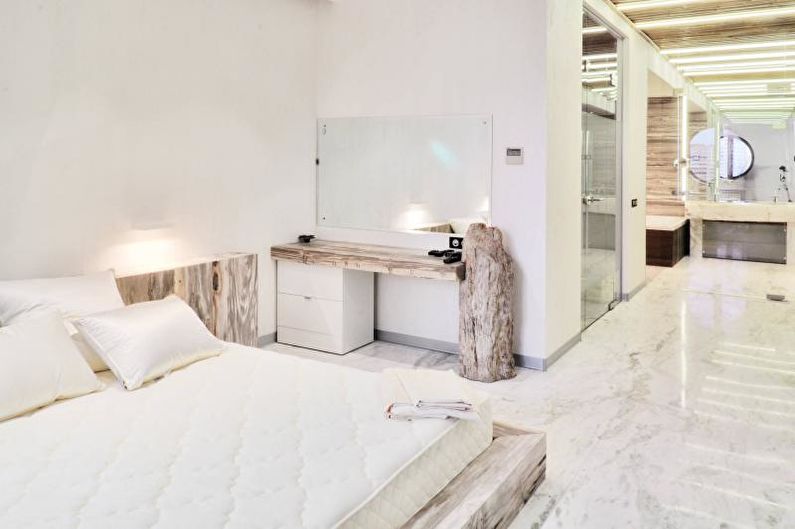 Interior design di una camera da letto bianca - foto