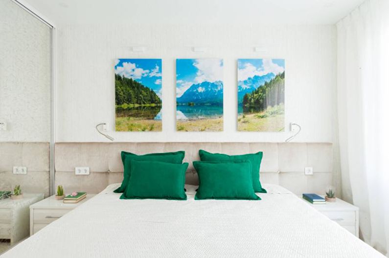 Interior design di una camera da letto bianca - foto